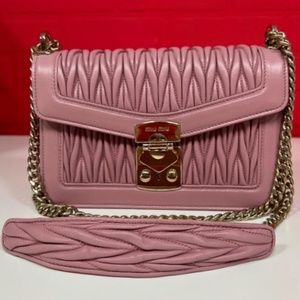 Miu Miu Confidential matelassé nappa leather bag
